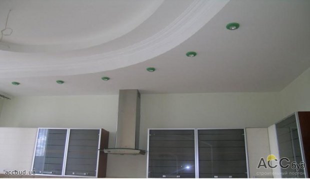 подвесные потолки из гипсокартона на кухне фото