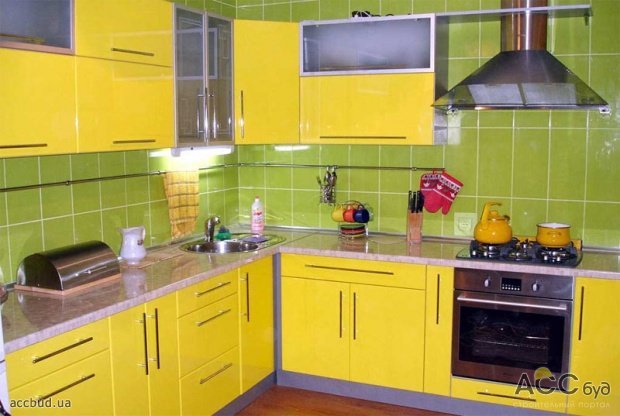 Кухня в хрущевке желтого цвета