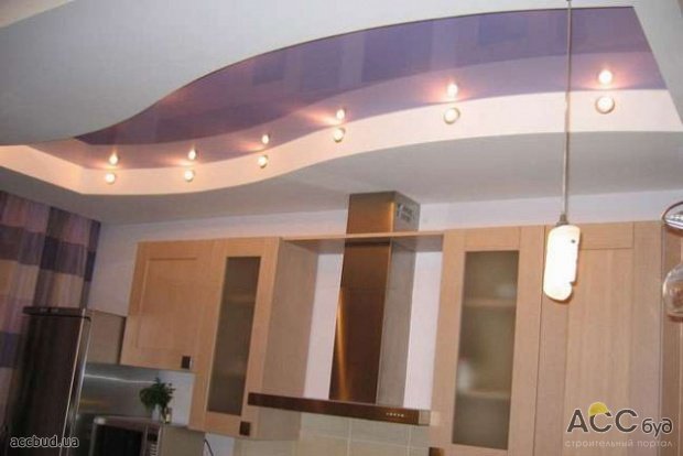 потолки на кухне фото