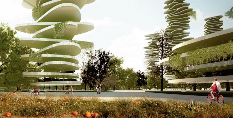 Проект застройки заставляет вспомнить «Пять принципов архитектуры» Ле Корбюзье