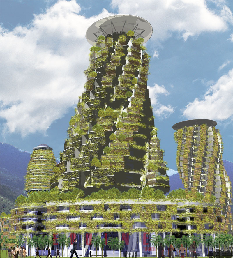 Экологические и самодостаточные башни проекта «Пики Пинанга» (Пинанг, Малайзия, 2004)