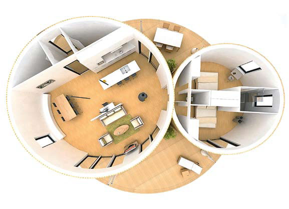Функциональное зонирование пространства внутри дома заказчик может выбрать индивидуально: здесь могут быть реализованы идеи как максимально открытого пространства, так и на базе изолированных комнат