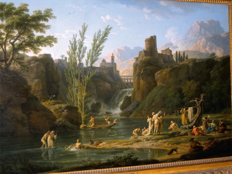 Жозеф Верне "Ранок, купальники".1772 р. Лувр. На картині зображені цілющі купання в священних водах поблизу Німа. На горизонті видно самий високий акве- дук, який побудували римляни – Пон-дю- Гар. По ньому подава- ли воду, так як джере- ла Немаусуса неви- стачало для римських терм. Він зберігся до сьогоднішнього часу, саме його зображено на звороті банкноти у 5 євро